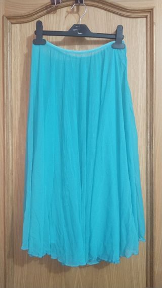 Falda tul azul rodilla