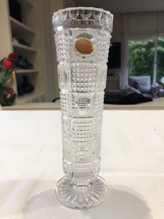 Jarrón de cristal Bleikristall alemán vintage