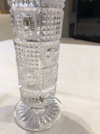 Jarrón de cristal Bleikristall alemán vintage