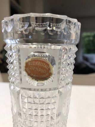 Jarrón de cristal Bleikristall alemán vintage