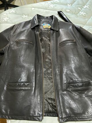 Cazadora Cuero Coronel Tapioca XXL