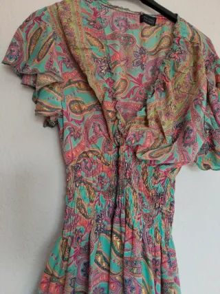 Vestido hippie largo estampado multicolor