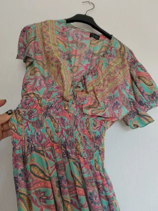 Vestido hippie largo estampado multicolor