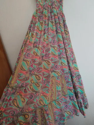 Vestido hippie largo estampado multicolor