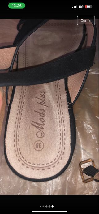 Sandalias Plataforma Negras Talla 38