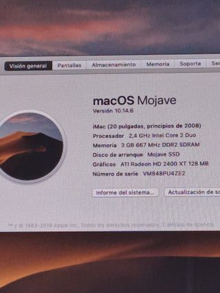 iMac 2008 macOS Mojave SSD