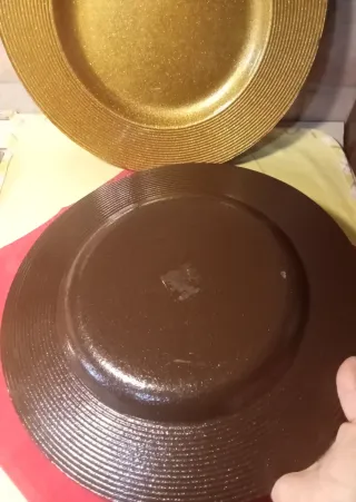 Sottopiatti/Piatti da portata dorati in vetro