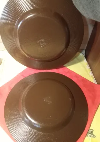 Sottopiatti/Piatti da portata dorati in vetro