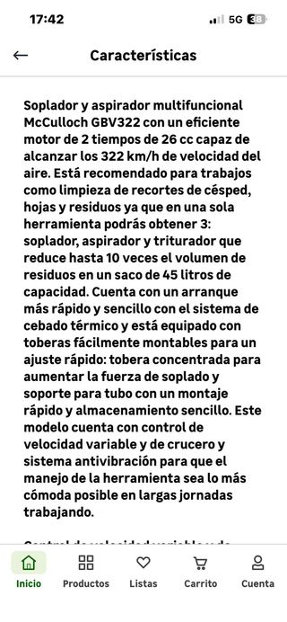 Sopladora aire gasolina