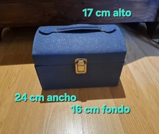 Joyero maletín polipiel azul