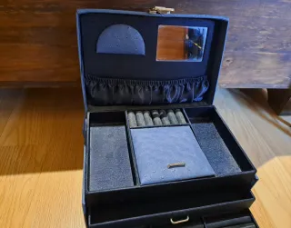 Joyero maletín polipiel azul