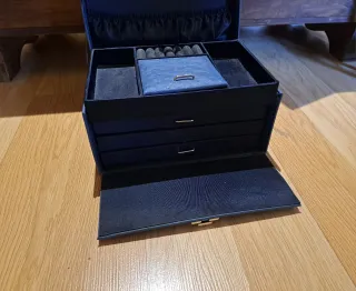 Joyero maletín polipiel azul