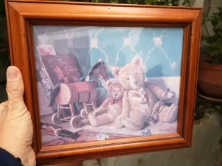 Conjunto 4 láminas infantiles osito enmarcadas