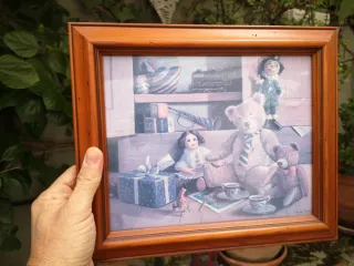 Conjunto 4 láminas infantiles osito enmarcadas