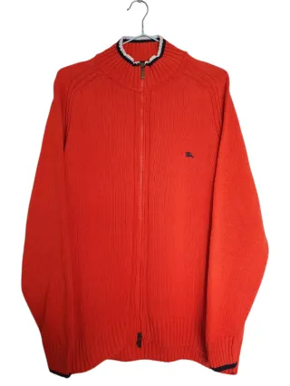 Jersey Burberry London Naranja Cremallera