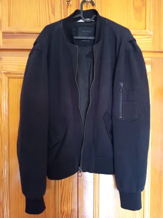 Chaqueta Bomber Hombre Zara Negra Talla L