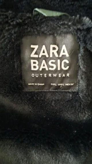 Abrigo plumífero verde Zara Talla L