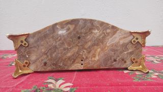 Reloj sobremesa bronce dorado, base mármol