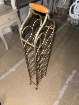 Botellero metálico madera