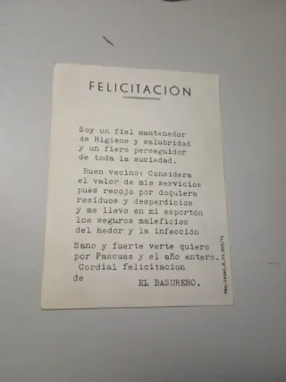 Felicitación Navidad El Basurero