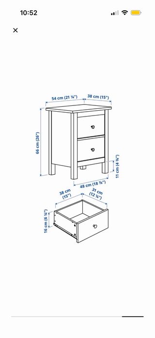 Mesita noches Hemnes IKEA