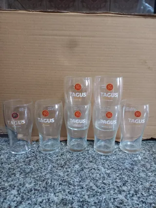 7 Copos Cerveja Tagus Preta. Todos. 5€
