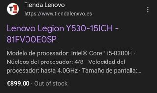 Portátil Lenovo Legion Y530 - i5, 8GB, 1TB, GTX105