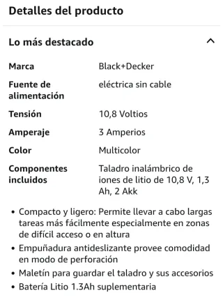 Taladro Atornillador 10,8V