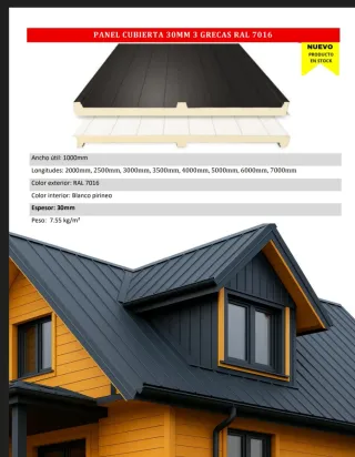 Panel Sándwich Cubierta grecado.