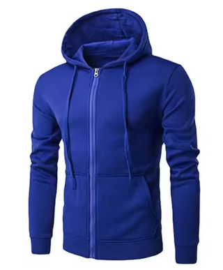 Sudadera con capucha y cremallera azul