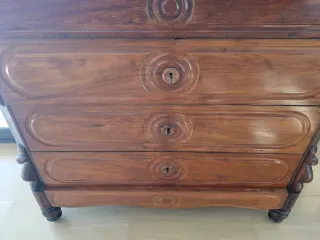 Mueble antiguo cajonera madera mármol