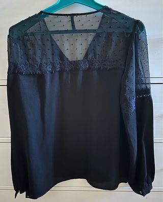 Blusa Stradivarius Negra Manga Larga Talla S
