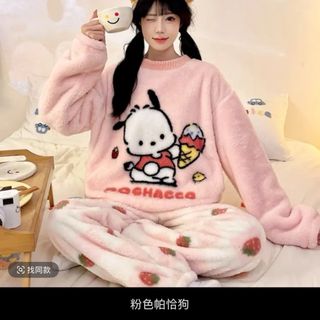 Pijama de felpa coral (2 piezas)