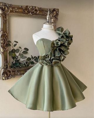 Vestido de fiesta verde lujo