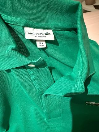 Polo Lacoste verde manga corta