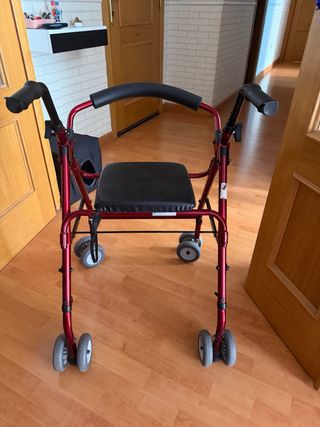 Andador Carrito con Asiento Rojo