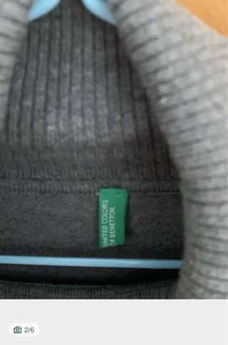 Camisola Gola Alta Benetton Cinza