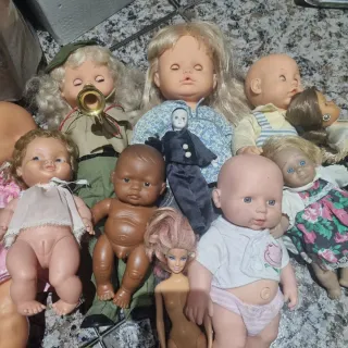 Lote 12 Muñecos Antiguos Miniland Barbie