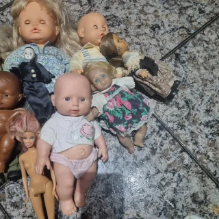 Lote 12 Muñecos Antiguos Miniland Barbie