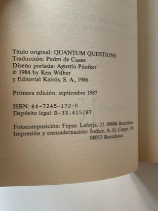 Cuestiones cuánticas: Escritos místicos de los ...