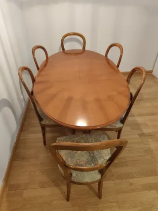 Mesa comedor y 6 sillas madera