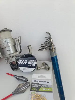 Pack Caña Pescar 5.20 + Carrete + Material