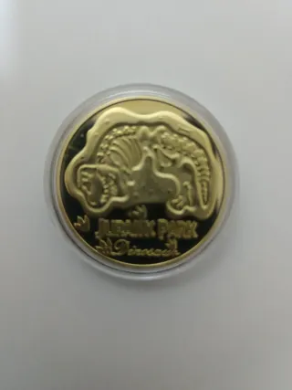 Réplica Moneda Jurassic Park Dorada