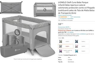 Cuna de Viaje Lionelo Stefi con Apertura Lateral