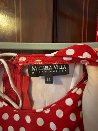 Traje Flamenca Rojo Lunares Blanco