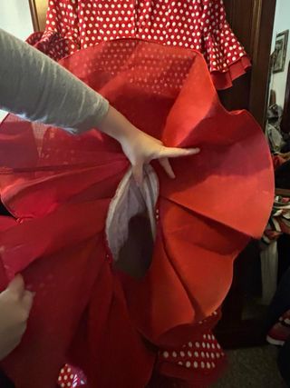 Traje Flamenca Rojo Lunares Blanco