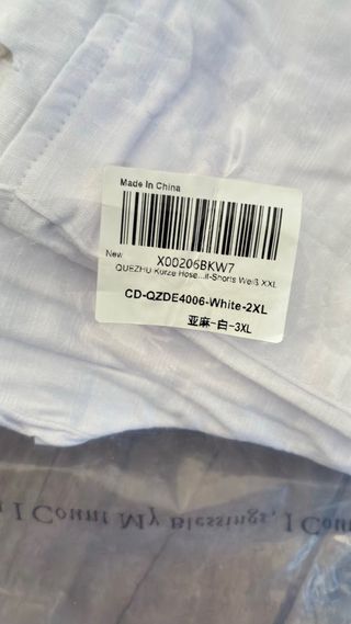 Pantaloncini bianchi taglia XXL