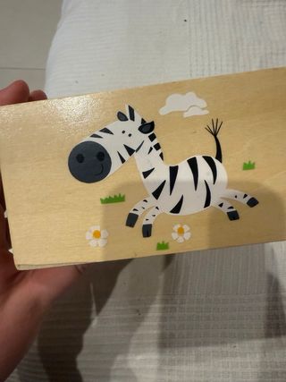 Cubo madera bebé encajables formas