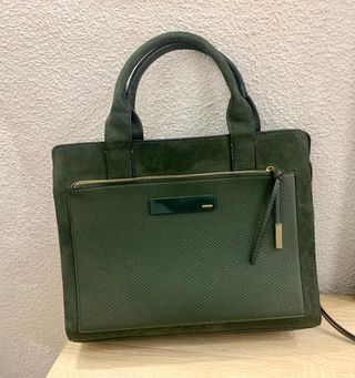 Bolso Parfois verde efecto piel serpiente