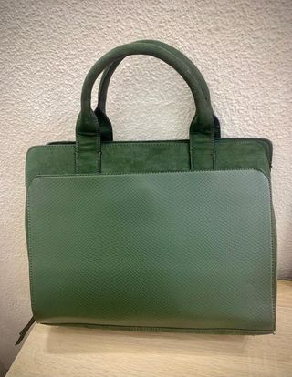 Bolso Parfois verde efecto piel serpiente